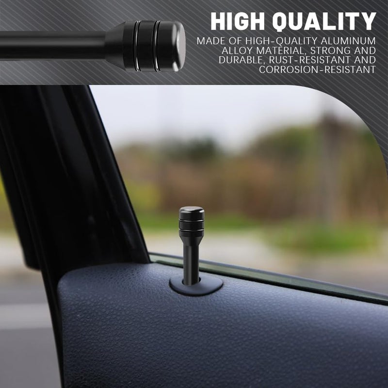 HEVLE 4PCS Car Door Lock Knobs, Vehicle Lift Bolt, Aluminum Alloy Cover Decor, 0.47" x 1.93" Automotive Switches, Universal Accessories Safety Pin - Image 3